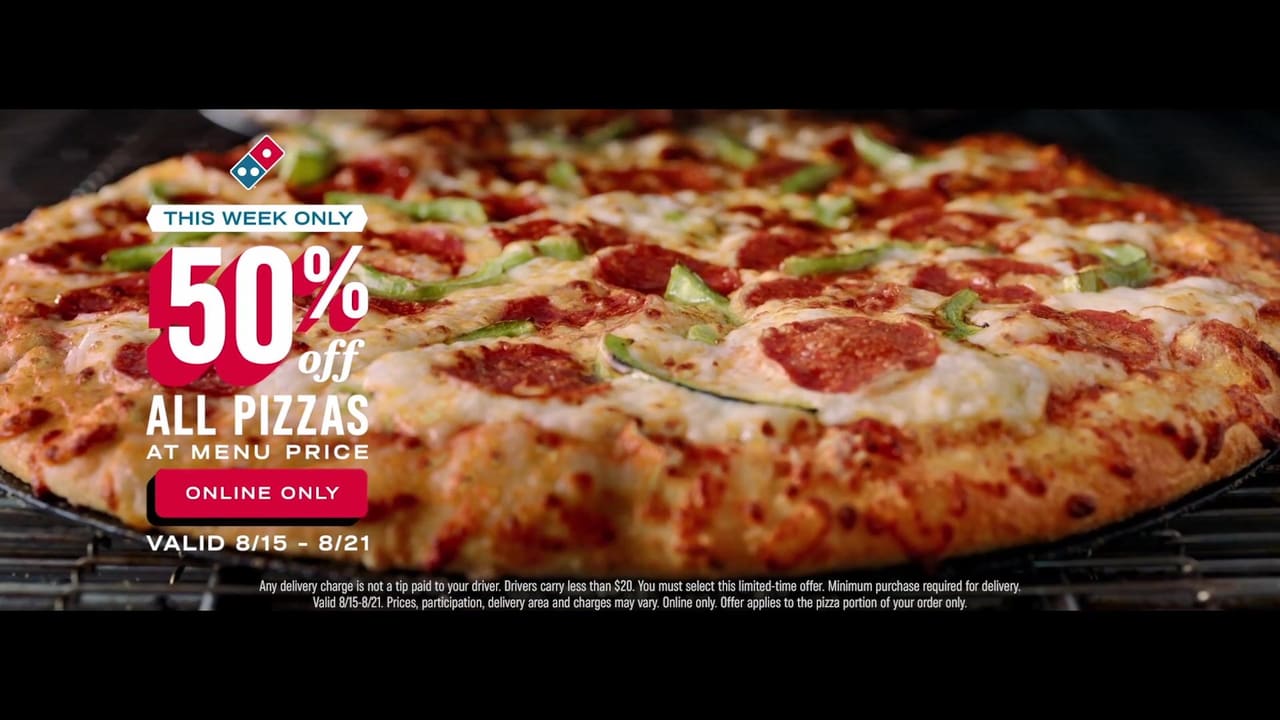 Domino's — Branded news desk, the company-announcement look, shot at L.A. & ABQ Castle Studios