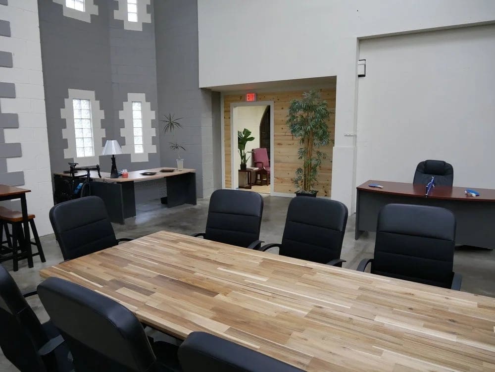 A conference room at the Burbank studio