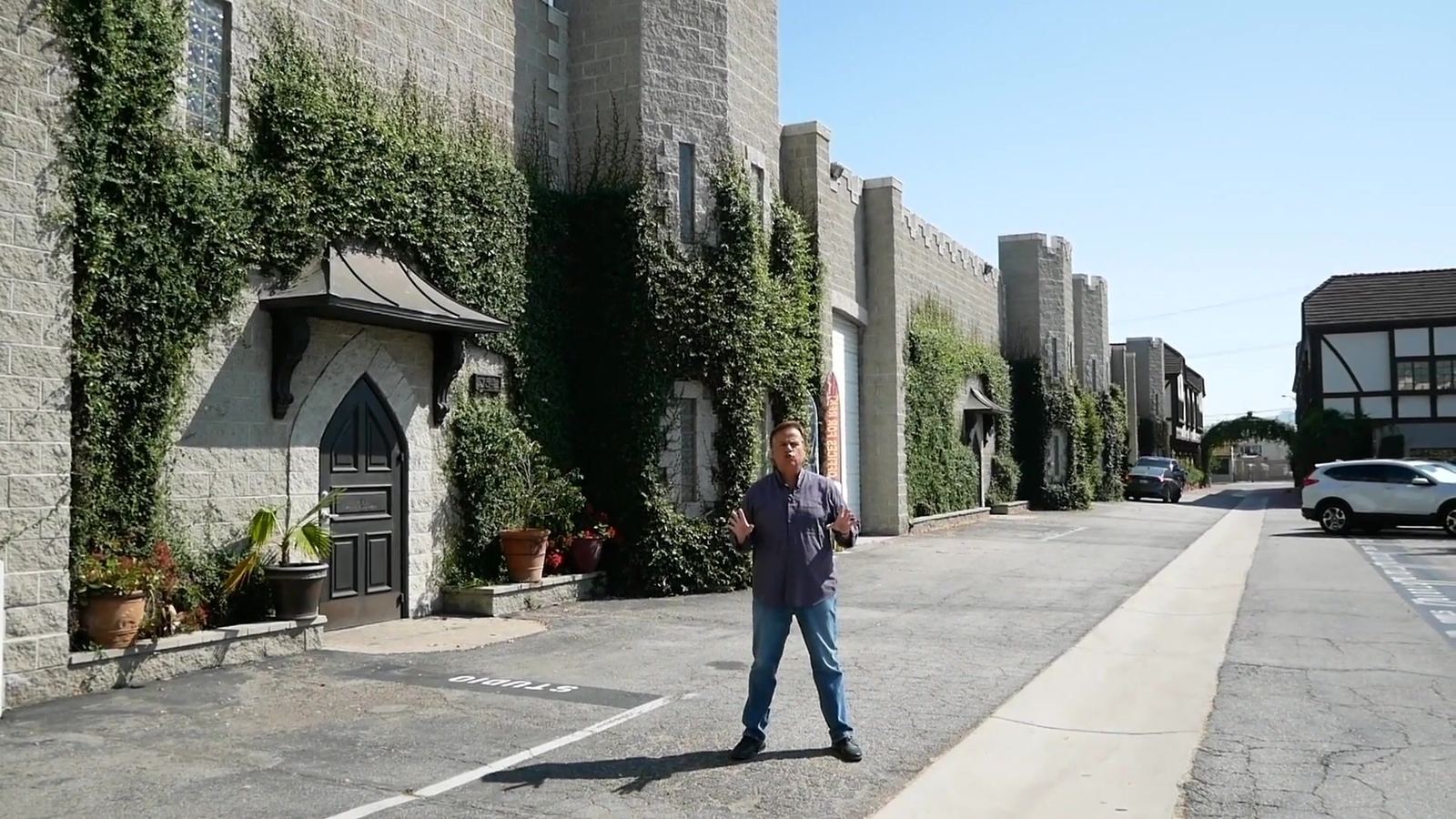 The ivy-covered L.A. Castle Studios sound stage building on S. Victory Blvd in Burbank, Los Angeles