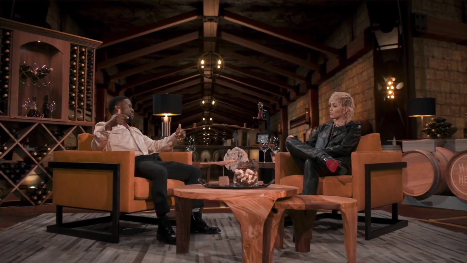 Kevin Hart's Hart to Heart on its photoreal virtual winery set, taped live in the TV studio at L.A. Castle Studios in Burbank, Los Angeles