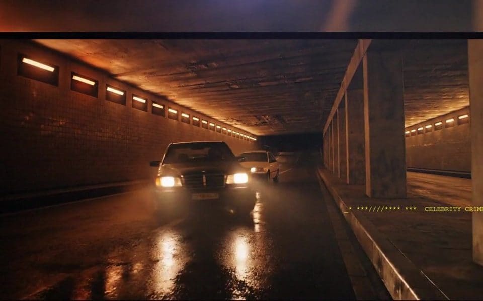 A tunnel scene from the FOX special Celebrity Crime Scene: Princess Diana, shot in the Burbank studio