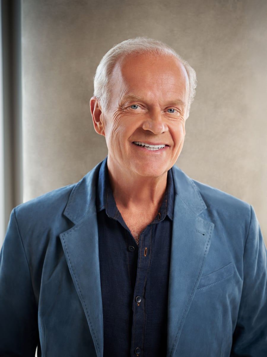 Kelsey Grammer hosting The Great American Journey, a host wrap series shot at L.A. Castle Studios