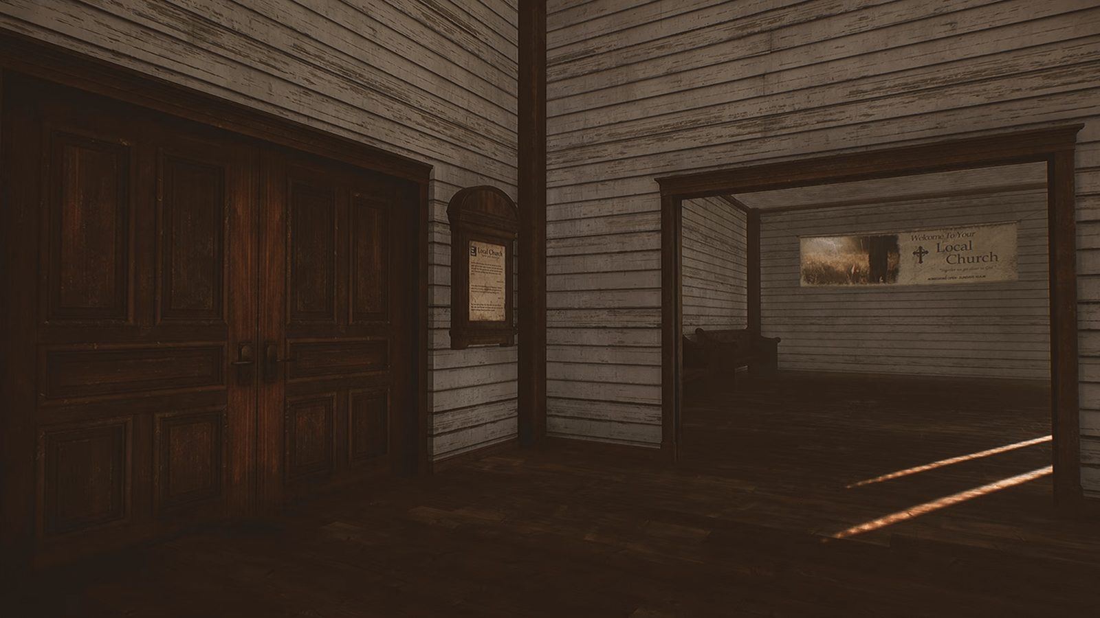 Abandoned Church virtual production standing set — angle 5 on the L.A. & ABQ Castle Studios stage