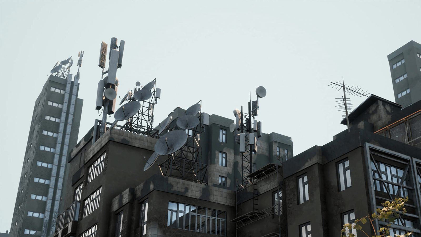 Abandoned Post Apocalyptic City virtual production standing set — angle 10 on the L.A. & ABQ Castle Studios stage