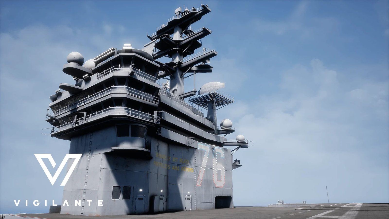 Aircraft Carrier virtual production standing set — angle 8 on the L.A. & ABQ Castle Studios stage