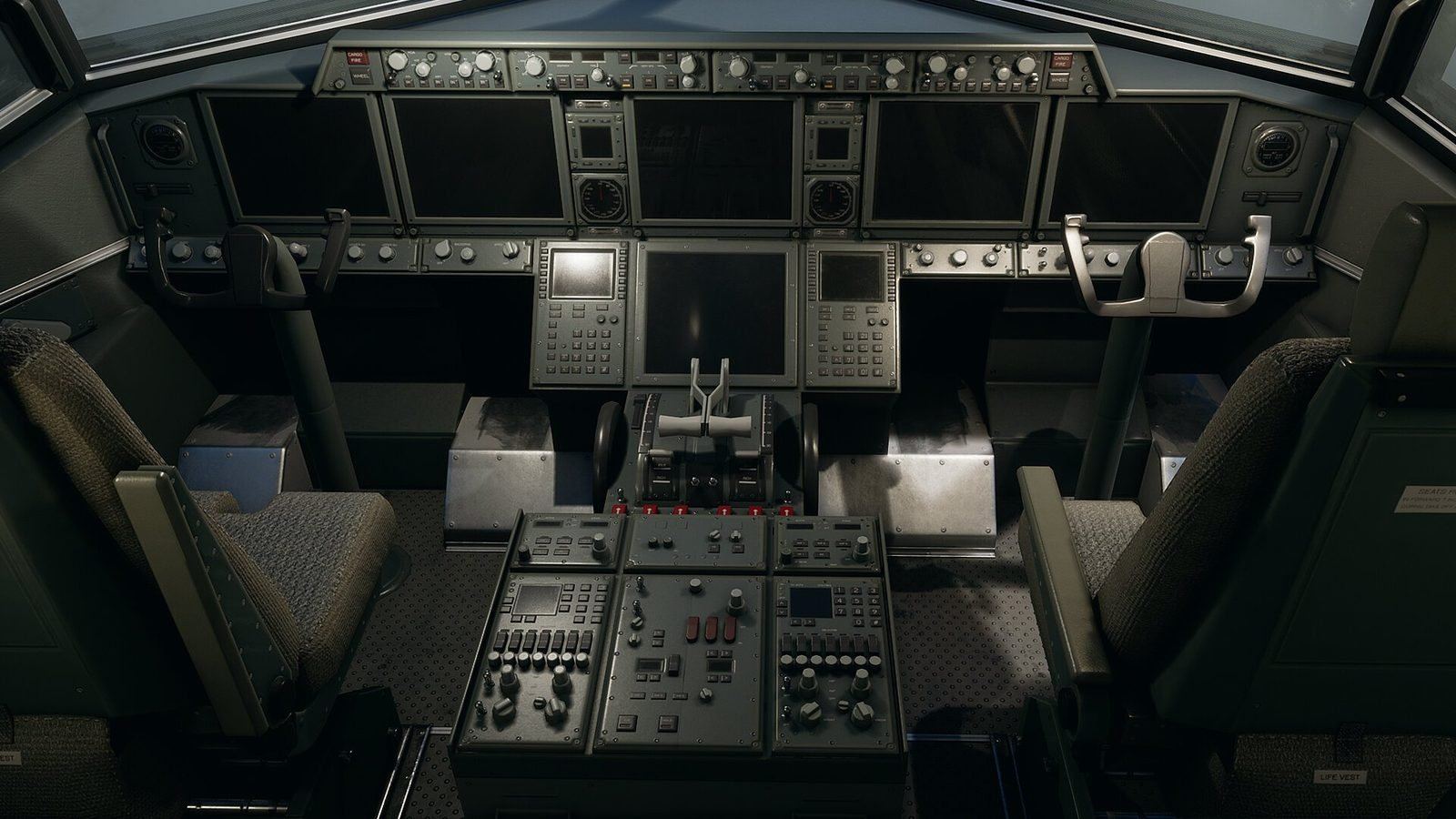 Airplane virtual production standing set — angle 9 on the L.A. & ABQ Castle Studios stage