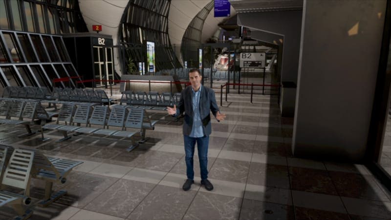 Airport Terminal virtual production standing set — angle 5 on the L.A. & ABQ Castle Studios stage