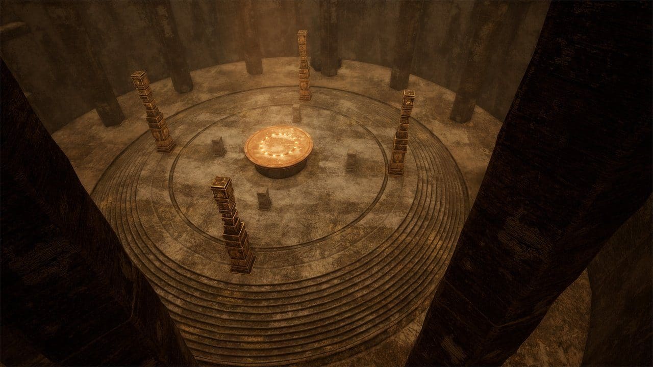 Ancient Cave Temple virtual production standing set — angle 5 on the L.A. & ABQ Castle Studios stage