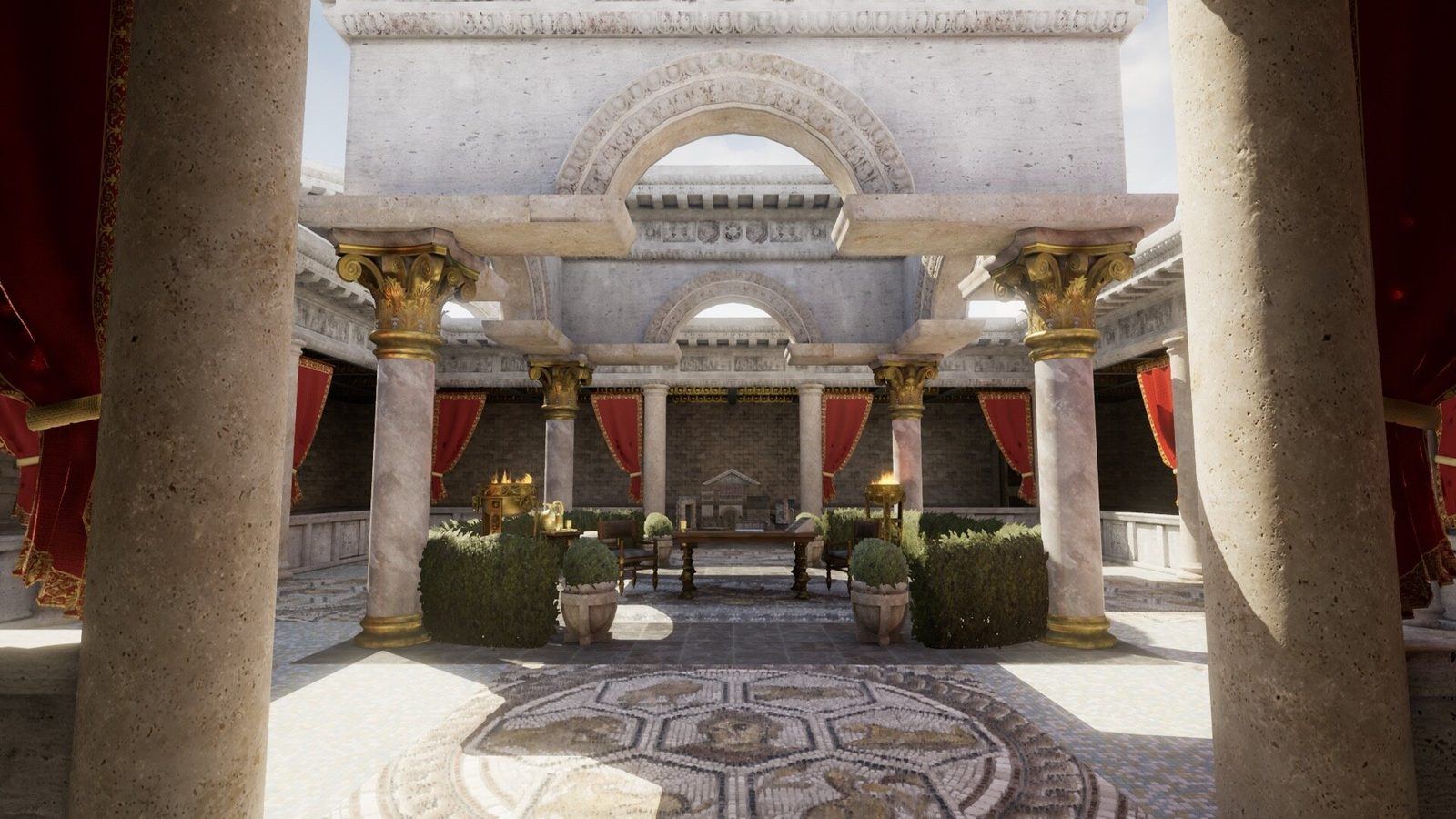 Ancient Rome virtual production standing set — angle 3 on the L.A. & ABQ Castle Studios stage