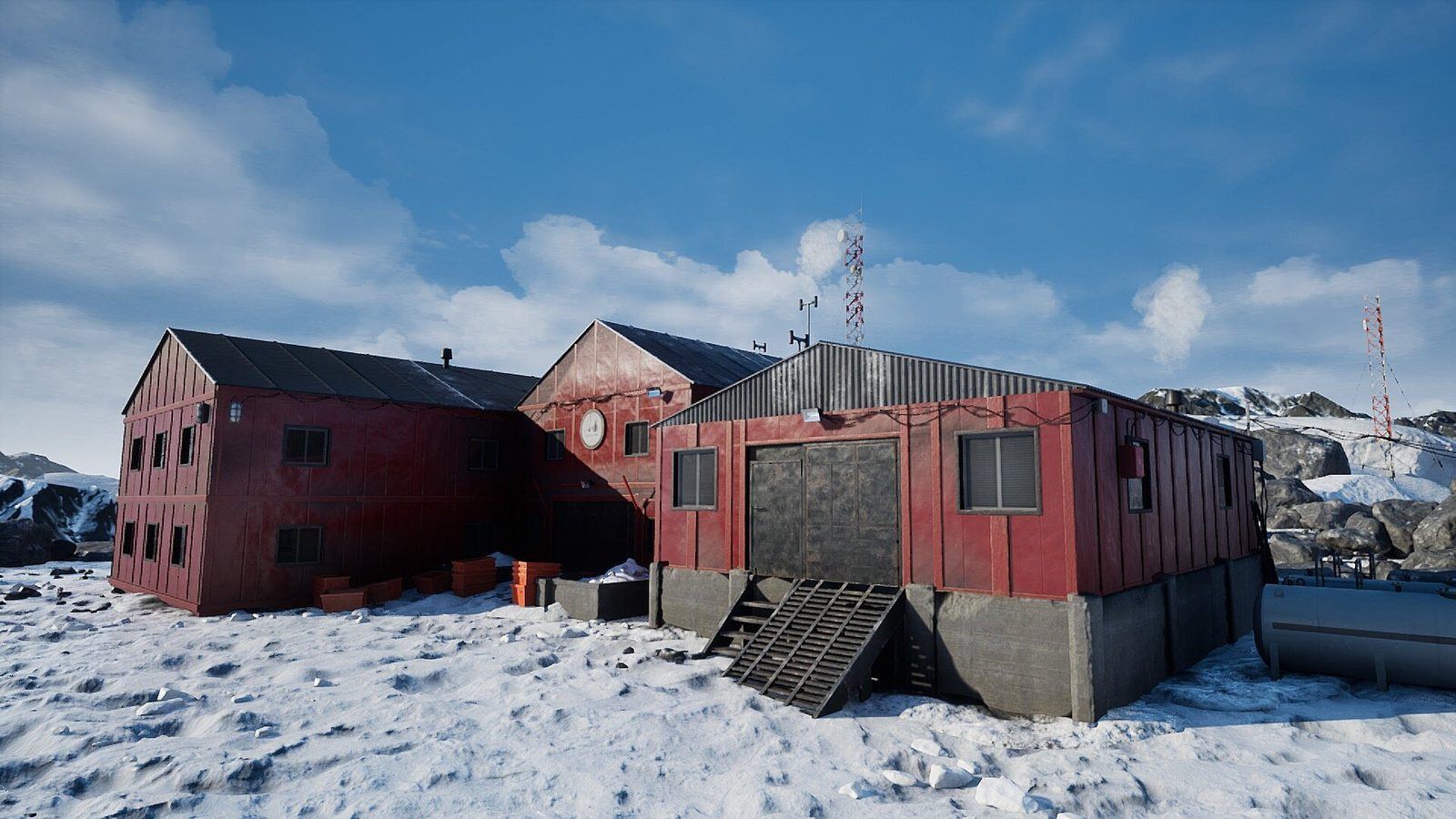 Arctic Base virtual production standing set — angle 2 on the L.A. & ABQ Castle Studios stage