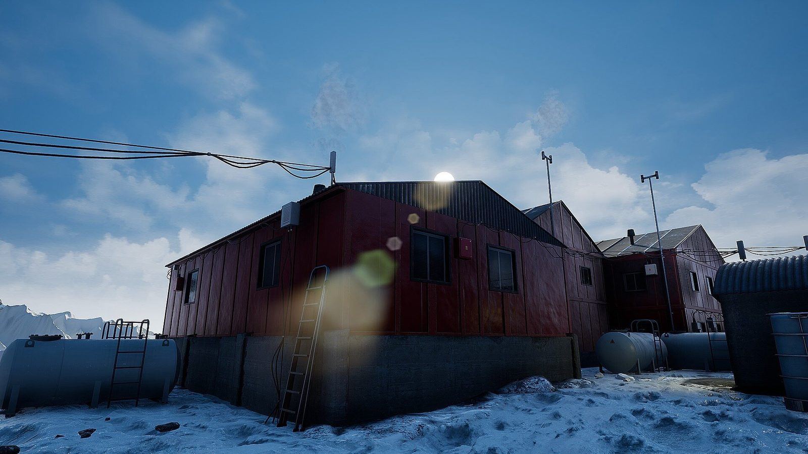 Arctic Base virtual production standing set — angle 4 on the L.A. & ABQ Castle Studios stage