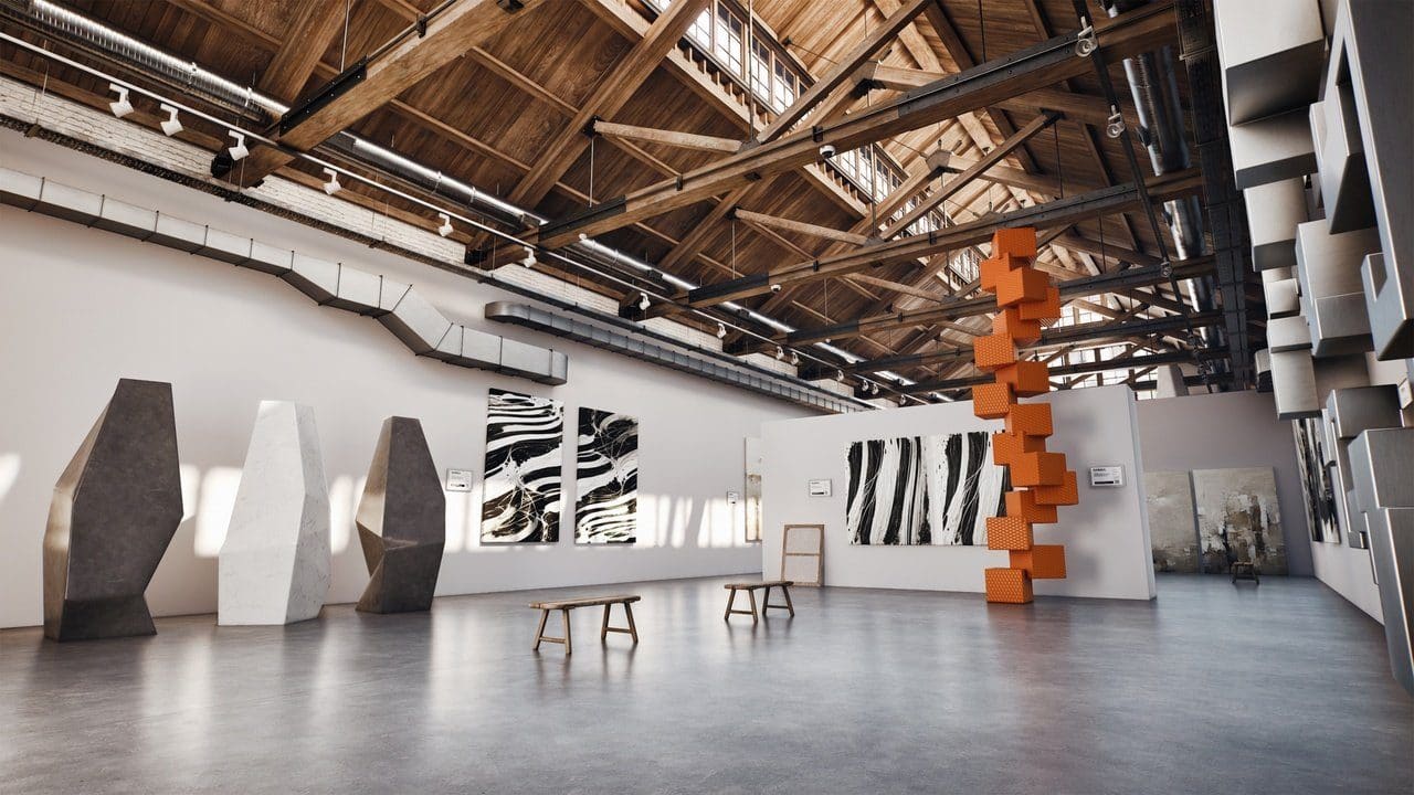 Art Gallery Museum virtual production standing set — angle 5 on the L.A. & ABQ Castle Studios stage