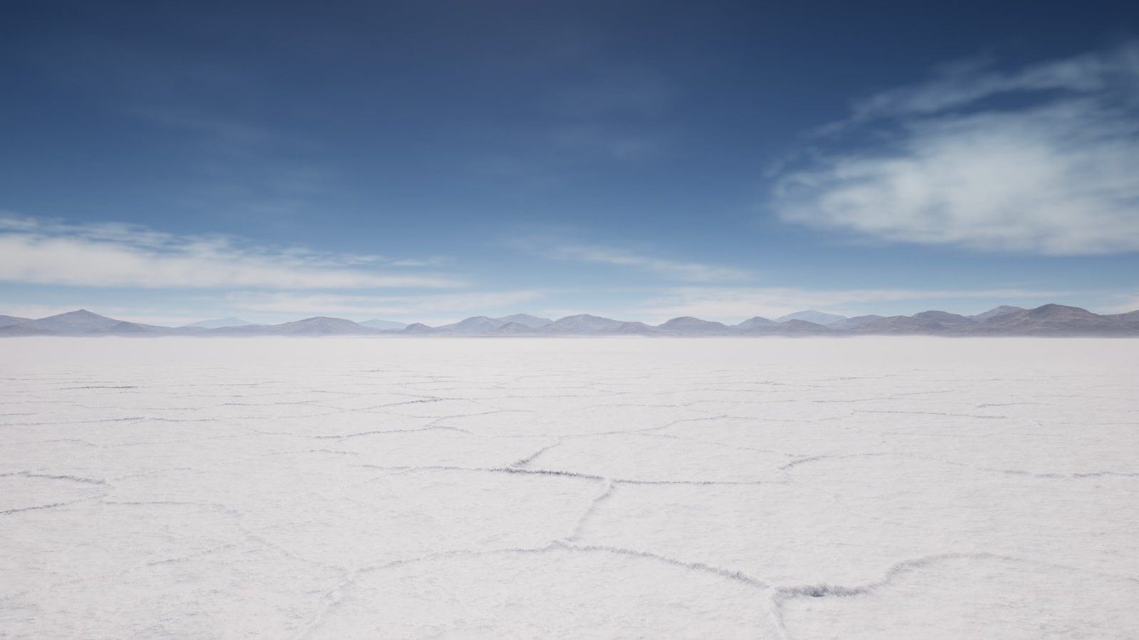 Automotive Salt Flats virtual production standing set — angle 2 on the L.A. & ABQ Castle Studios stage