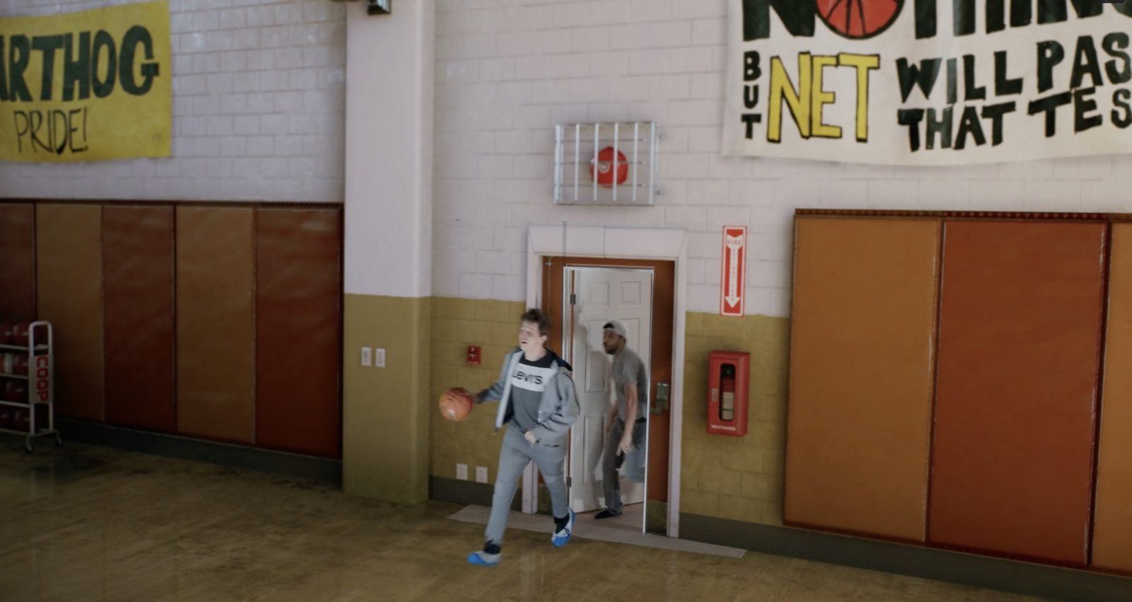 Basketball Court virtual production standing set — angle 10 on the L.A. & ABQ Castle Studios stage