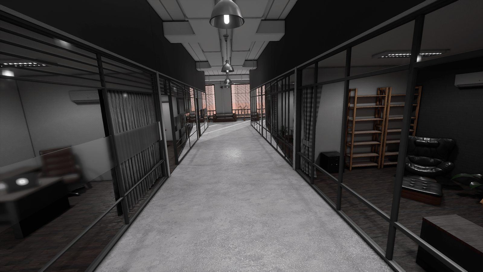 Big Company Office Space virtual production standing set — angle 12 on the L.A. & ABQ Castle Studios stage