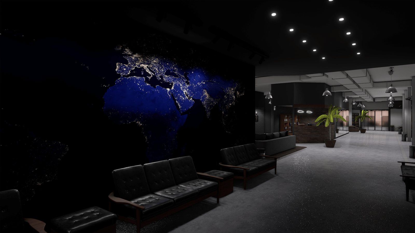 Big Company Office Space virtual production standing set — angle 4 on the L.A. & ABQ Castle Studios stage