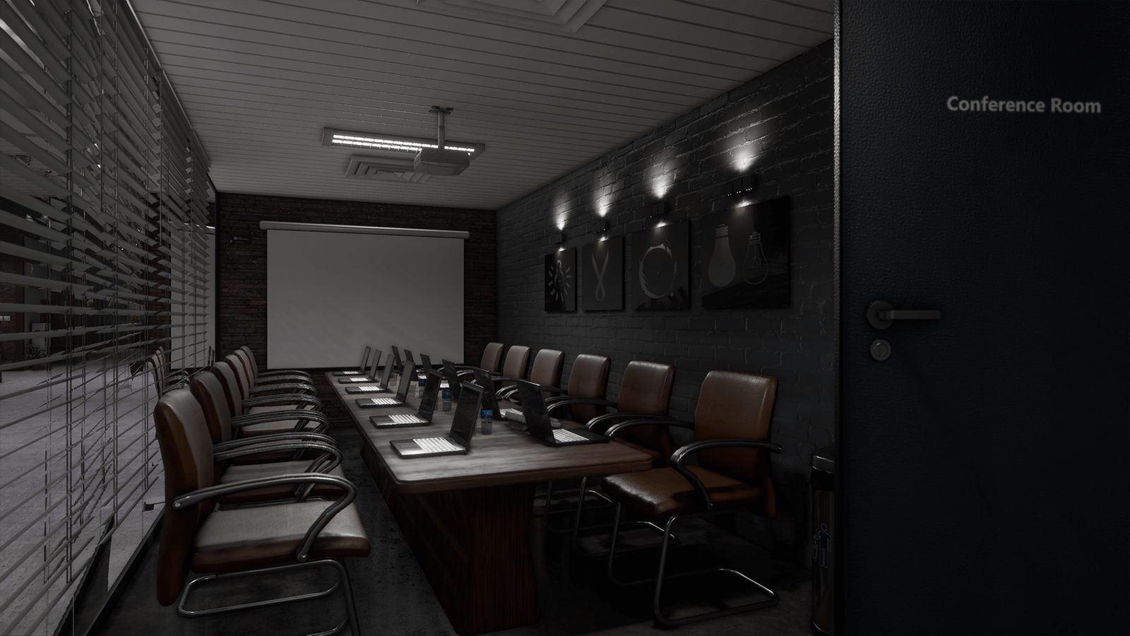 Big Company Office Space virtual production standing set — angle 8 on the L.A. & ABQ Castle Studios stage