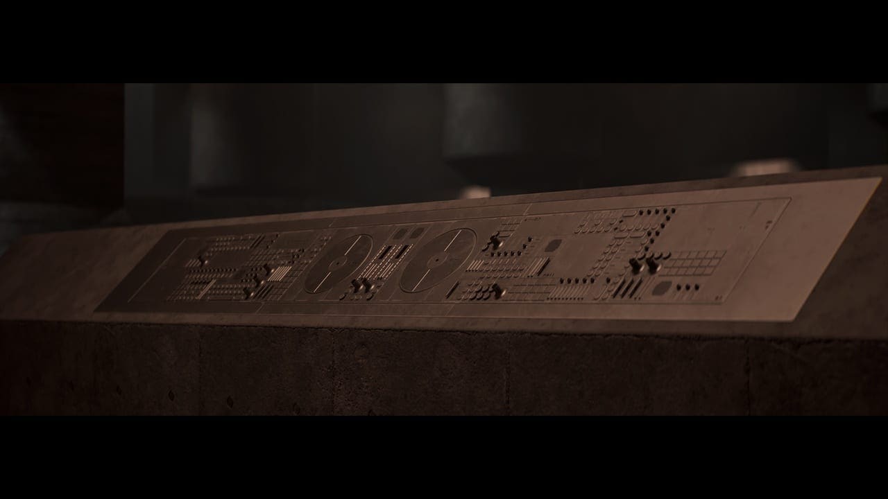 Brutalist Facility virtual production standing set — angle 4 on the L.A. & ABQ Castle Studios stage
