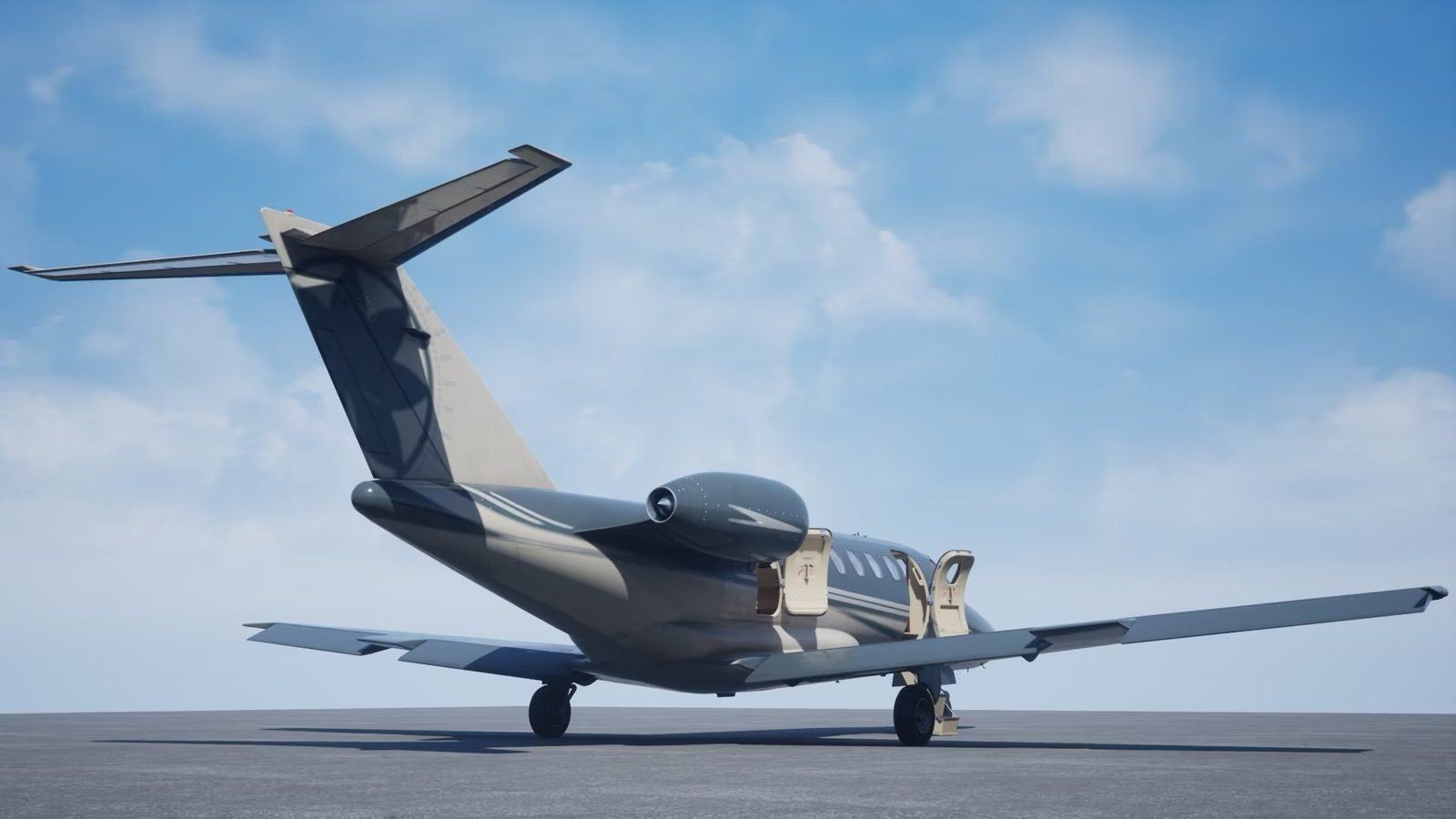 Business Jet virtual production standing set — angle 13 on the L.A. & ABQ Castle Studios stage