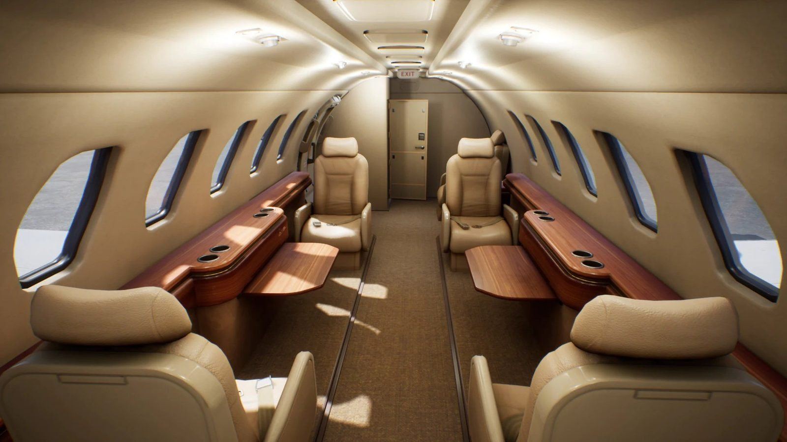 Business Jet virtual production standing set — angle 15 on the L.A. & ABQ Castle Studios stage