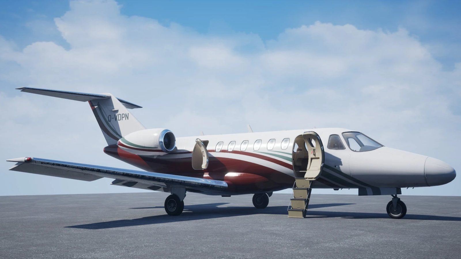Business Jet virtual production standing set — angle 16 on the L.A. & ABQ Castle Studios stage