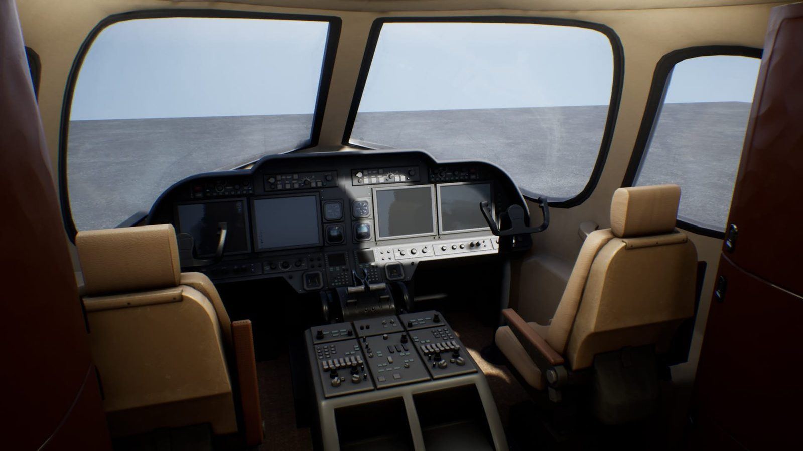 Business Jet virtual production standing set — angle 3 on the L.A. & ABQ Castle Studios stage