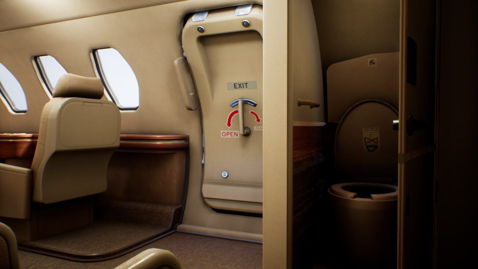 Business Jet virtual production standing set — angle 4 on the L.A. & ABQ Castle Studios stage