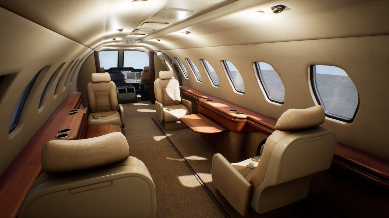 Business Jet virtual production standing set — angle 6 on the L.A. & ABQ Castle Studios stage
