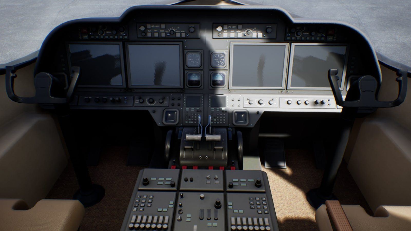 Business Jet virtual production standing set — angle 7 on the L.A. & ABQ Castle Studios stage