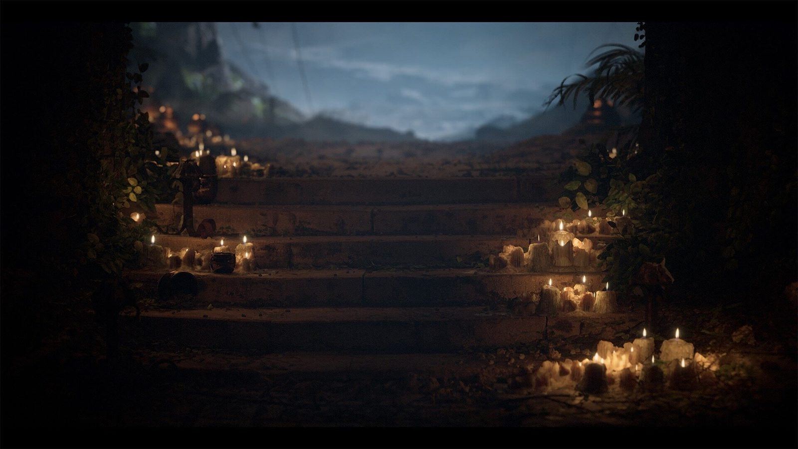 Candle Path virtual production standing set — angle 3 on the L.A. & ABQ Castle Studios stage