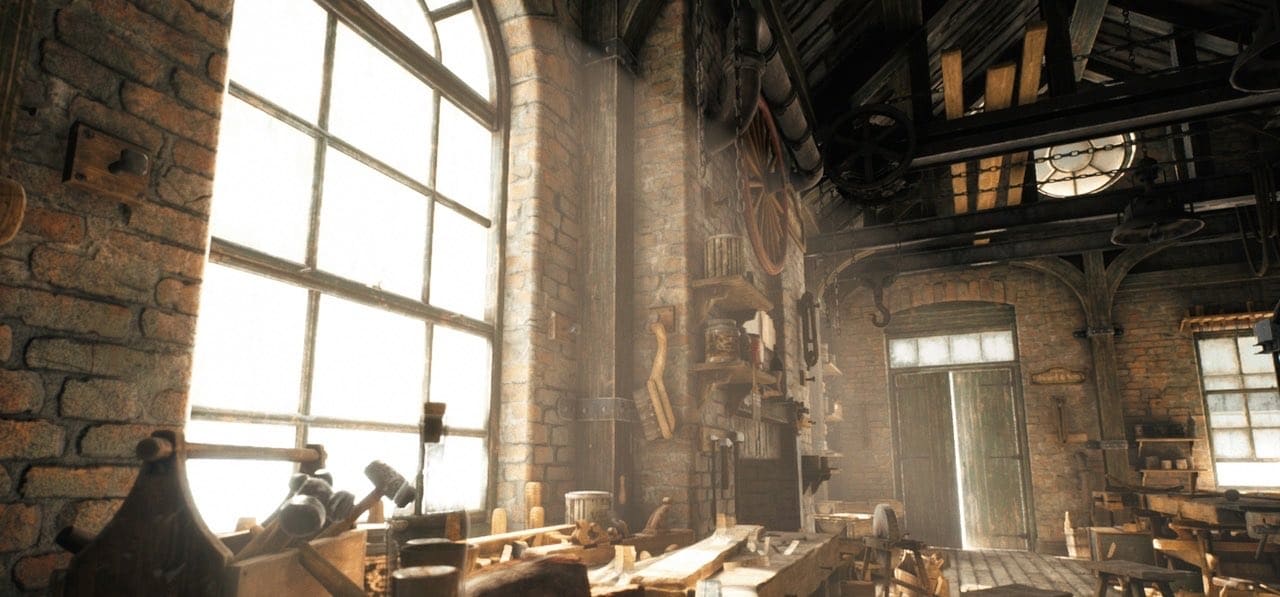 Carpenter's Workshop virtual production standing set — angle 2 on the L.A. & ABQ Castle Studios stage