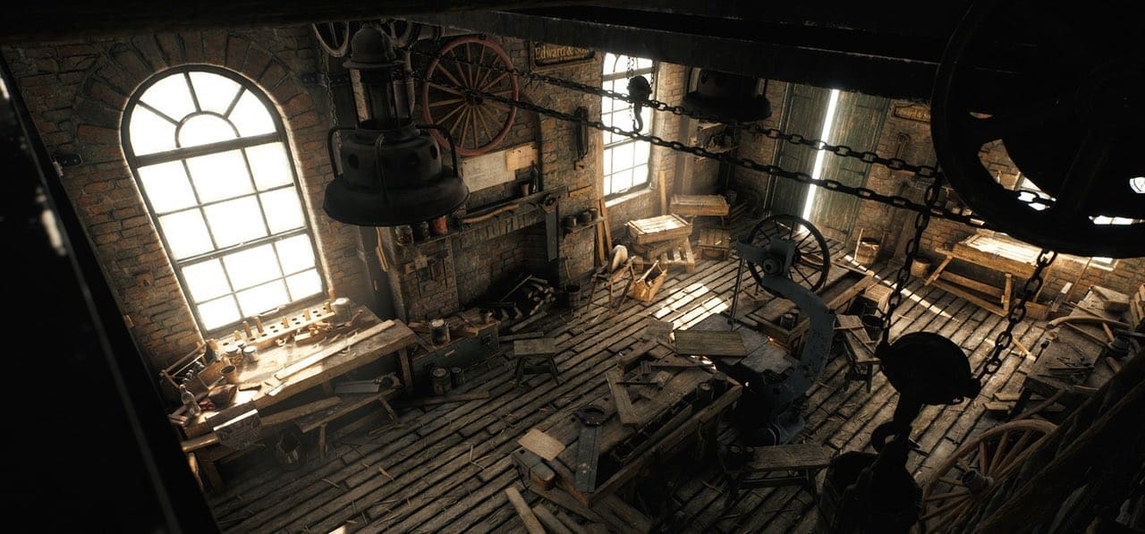 Carpenter's Workshop virtual production standing set — angle 8 on the L.A. & ABQ Castle Studios stage