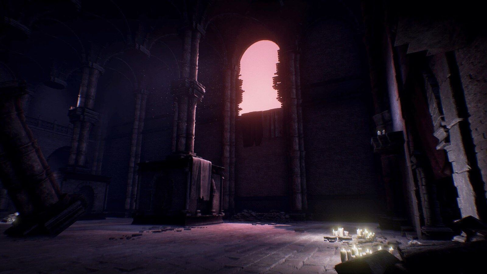 Catacombs virtual production standing set — angle 2 on the L.A. & ABQ Castle Studios stage