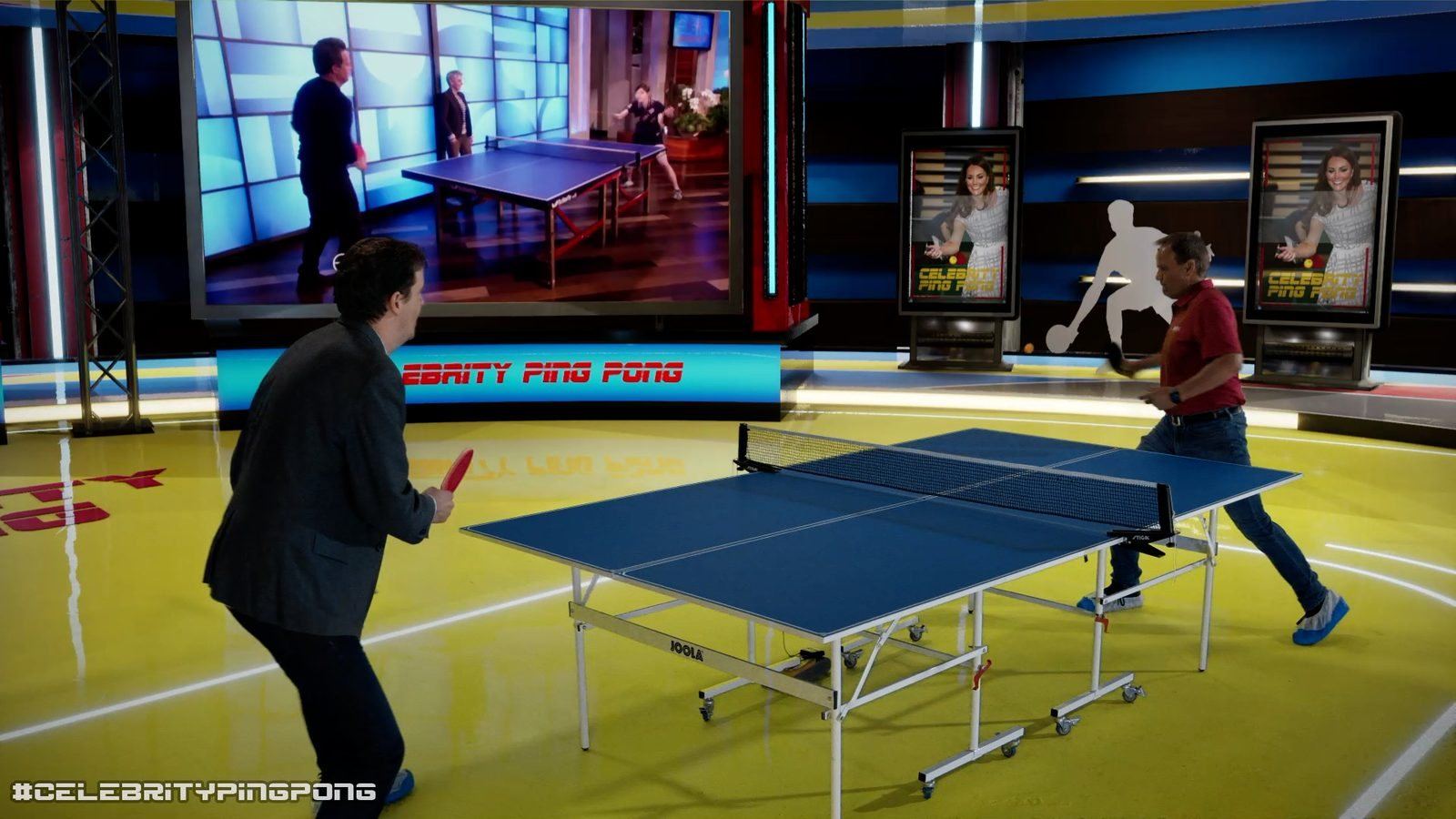 Celebrity Ping Pong virtual production standing set — angle 15 on the L.A. & ABQ Castle Studios stage