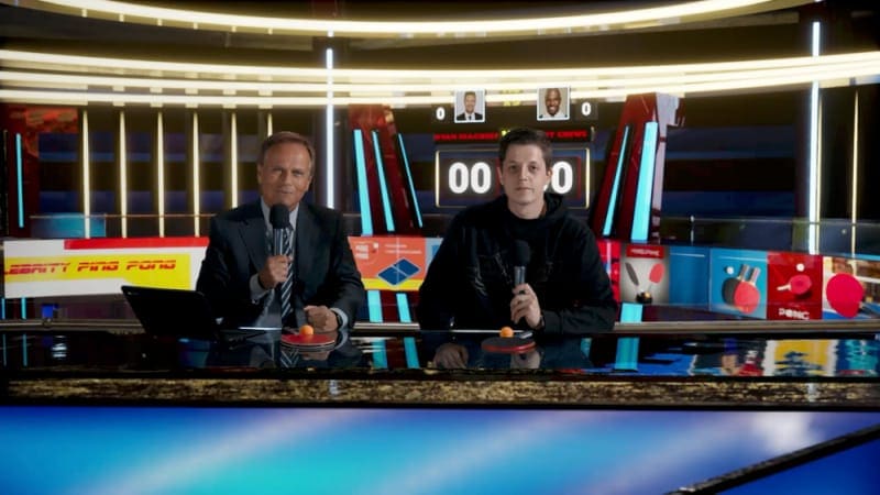 Celebrity Ping Pong virtual production standing set — angle 8 on the L.A. & ABQ Castle Studios stage