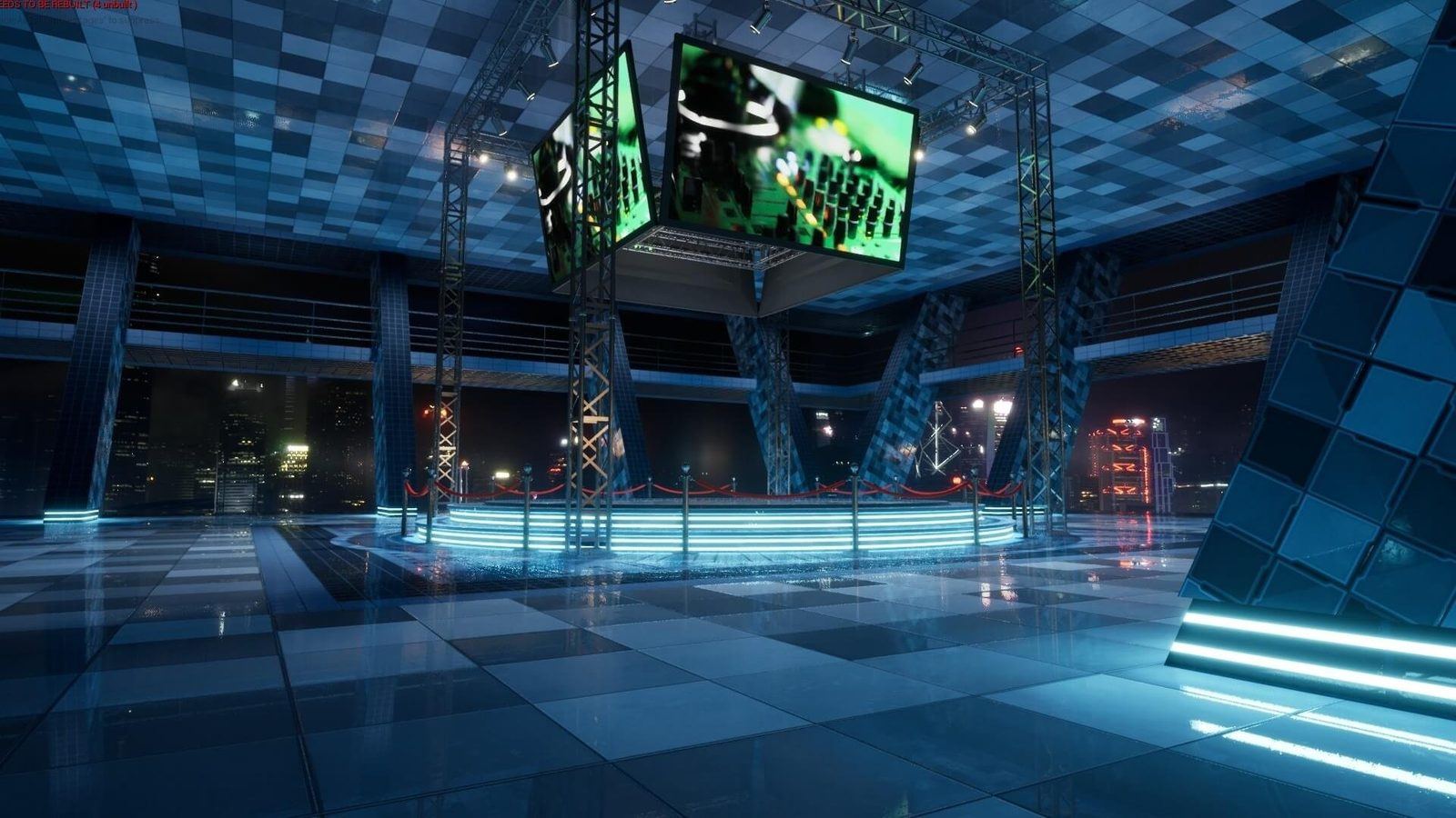 Center Arena virtual production standing set — angle 4 on the L.A. & ABQ Castle Studios stage