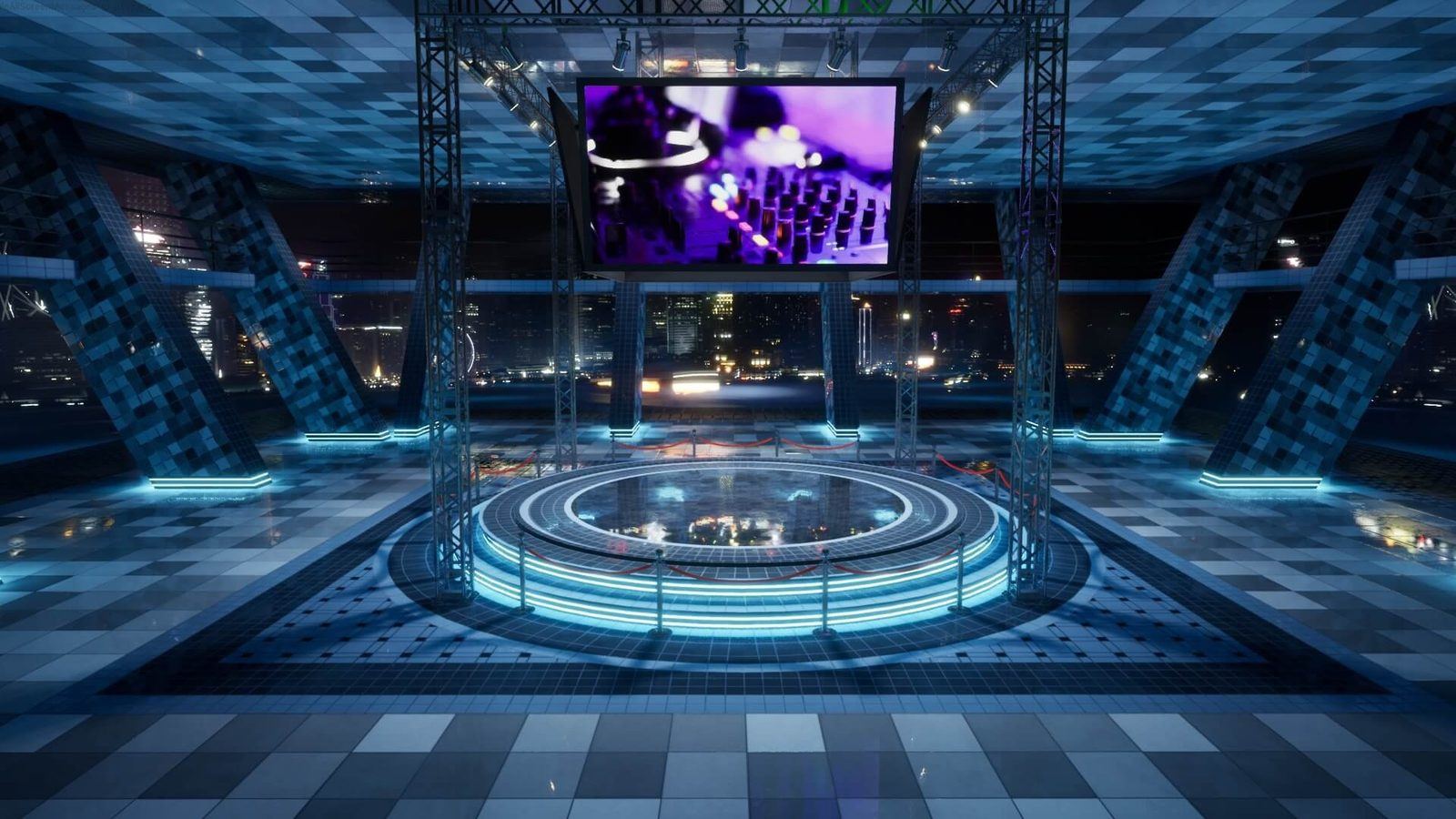 Center Arena virtual production standing set — angle 5 on the L.A. & ABQ Castle Studios stage