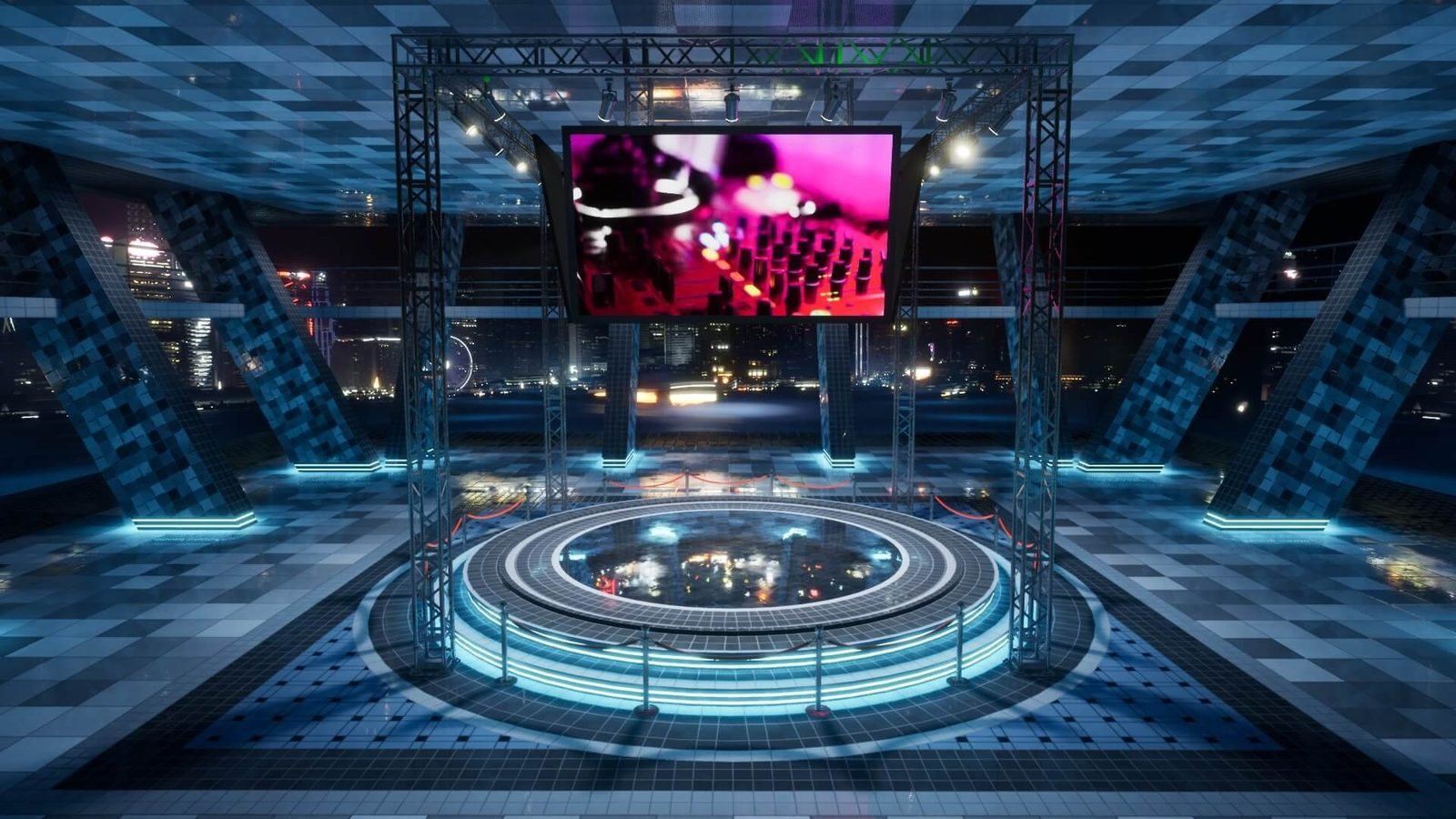 Center Arena virtual production standing set — angle 9 on the L.A. & ABQ Castle Studios stage