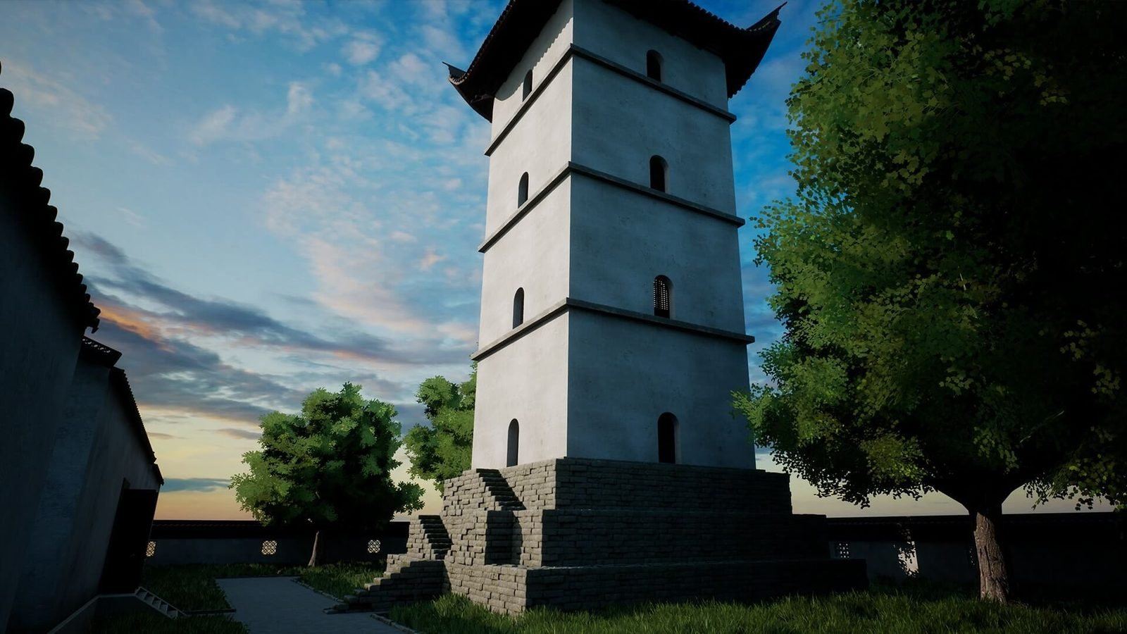 Chinese Temple virtual production standing set — angle 12 on the L.A. & ABQ Castle Studios stage