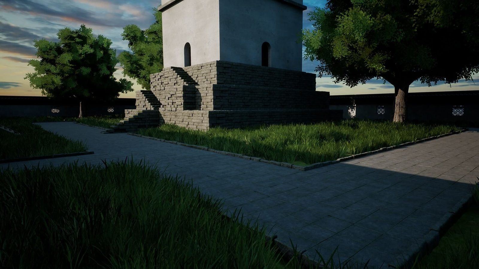 Chinese Temple virtual production standing set — angle 15 on the L.A. & ABQ Castle Studios stage