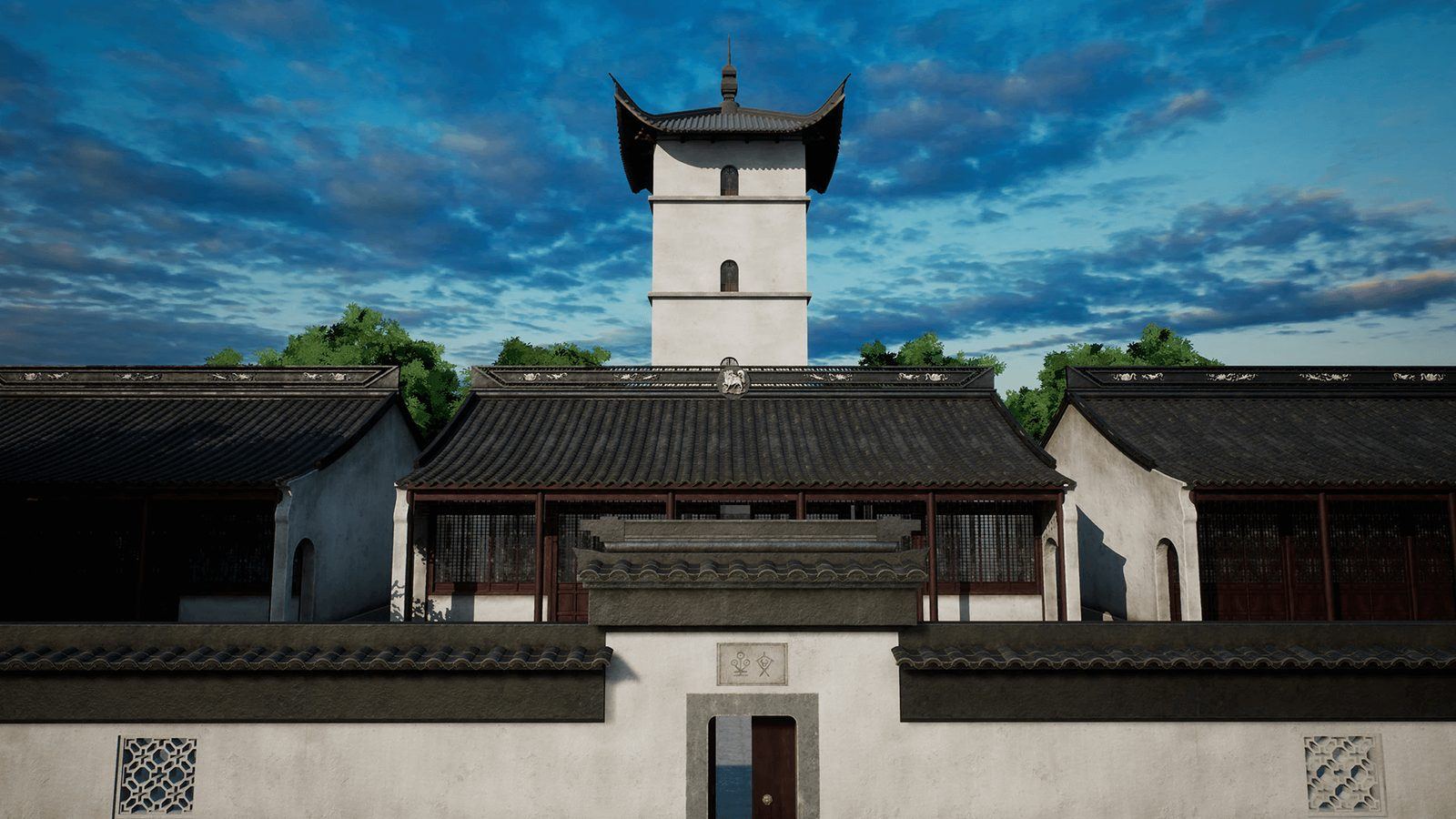 Chinese Temple virtual production standing set — angle 8 on the L.A. & ABQ Castle Studios stage