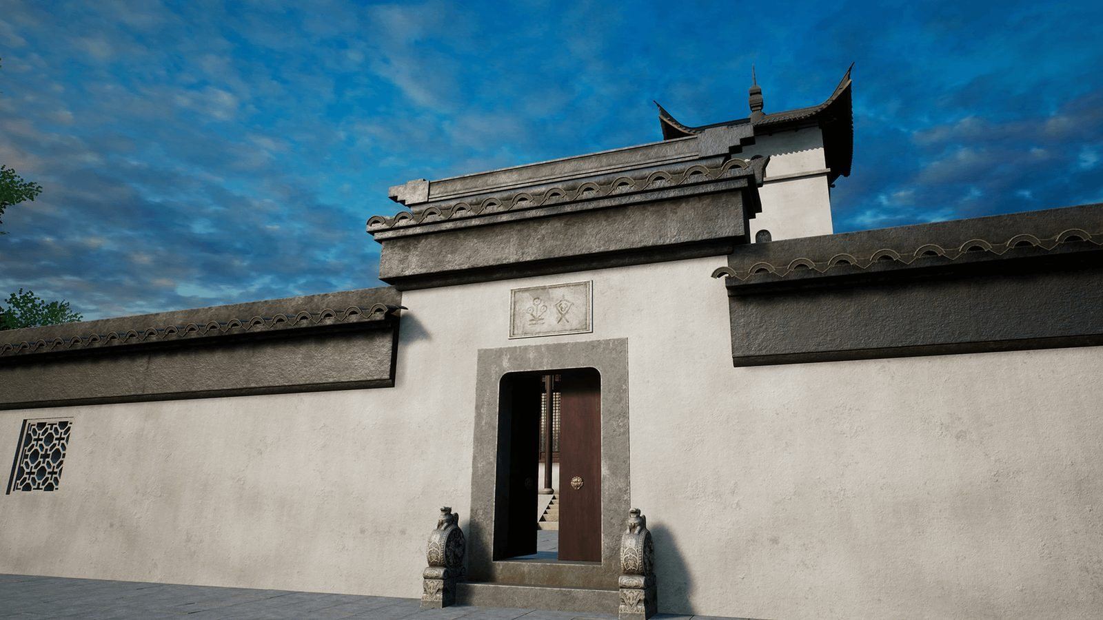Chinese Temple virtual production standing set — angle 9 on the L.A. & ABQ Castle Studios stage