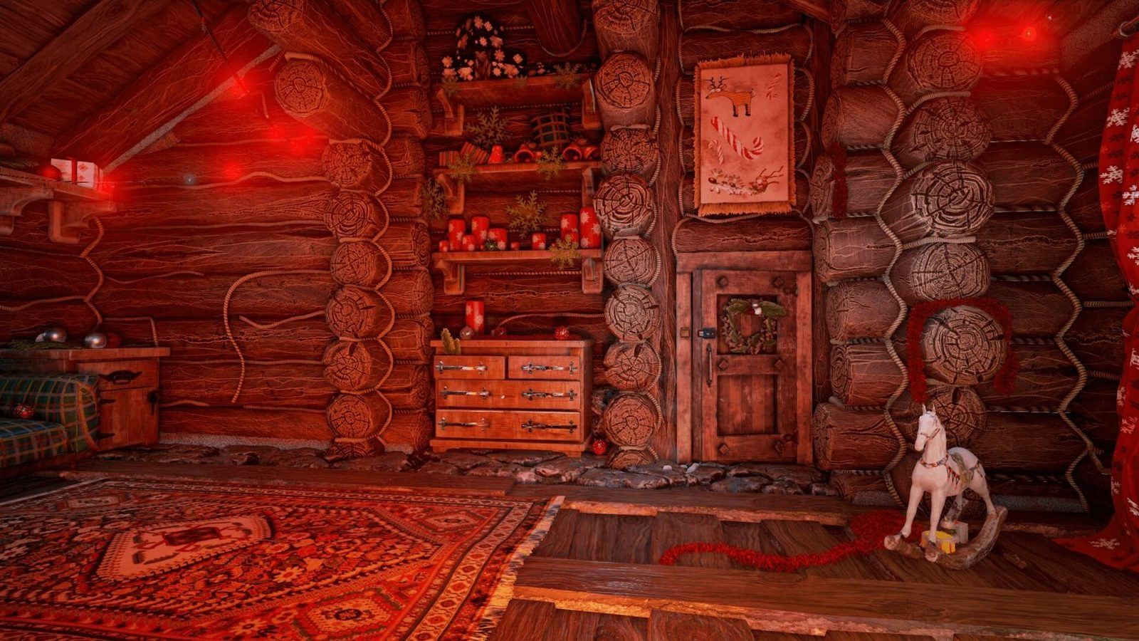 Christmas Cabin virtual production standing set — angle 5 on the L.A. & ABQ Castle Studios stage