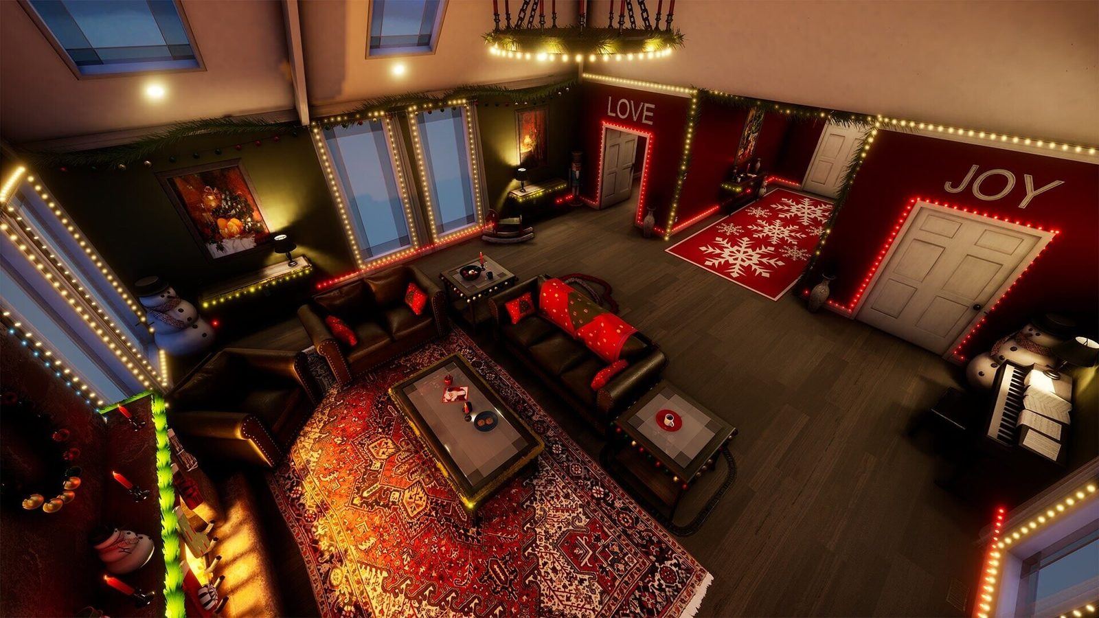 Christmas Home / Living Room virtual production standing set — angle 4 on the L.A. & ABQ Castle Studios stage