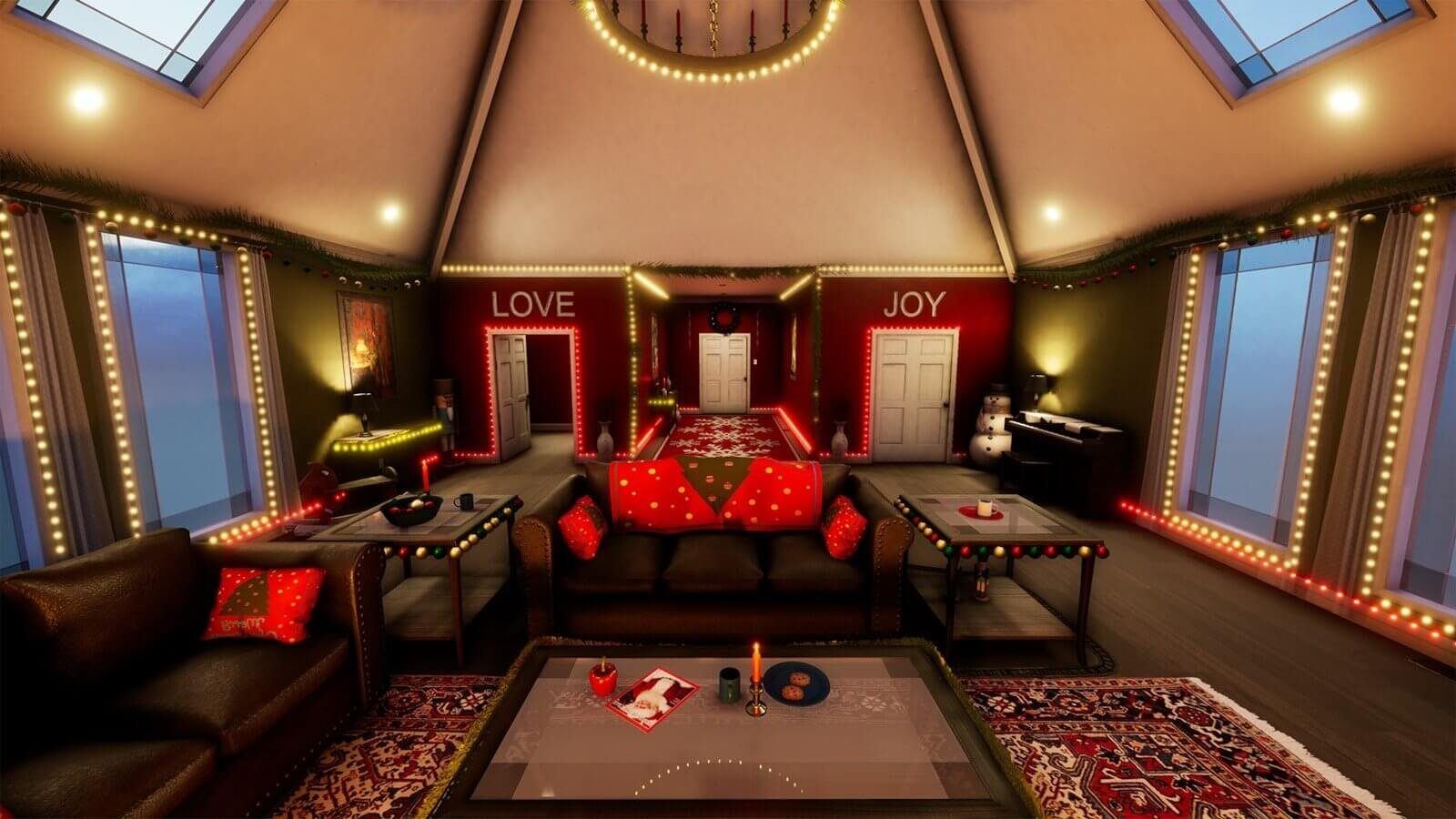 Christmas Home / Living Room virtual production standing set — angle 7 on the L.A. & ABQ Castle Studios stage