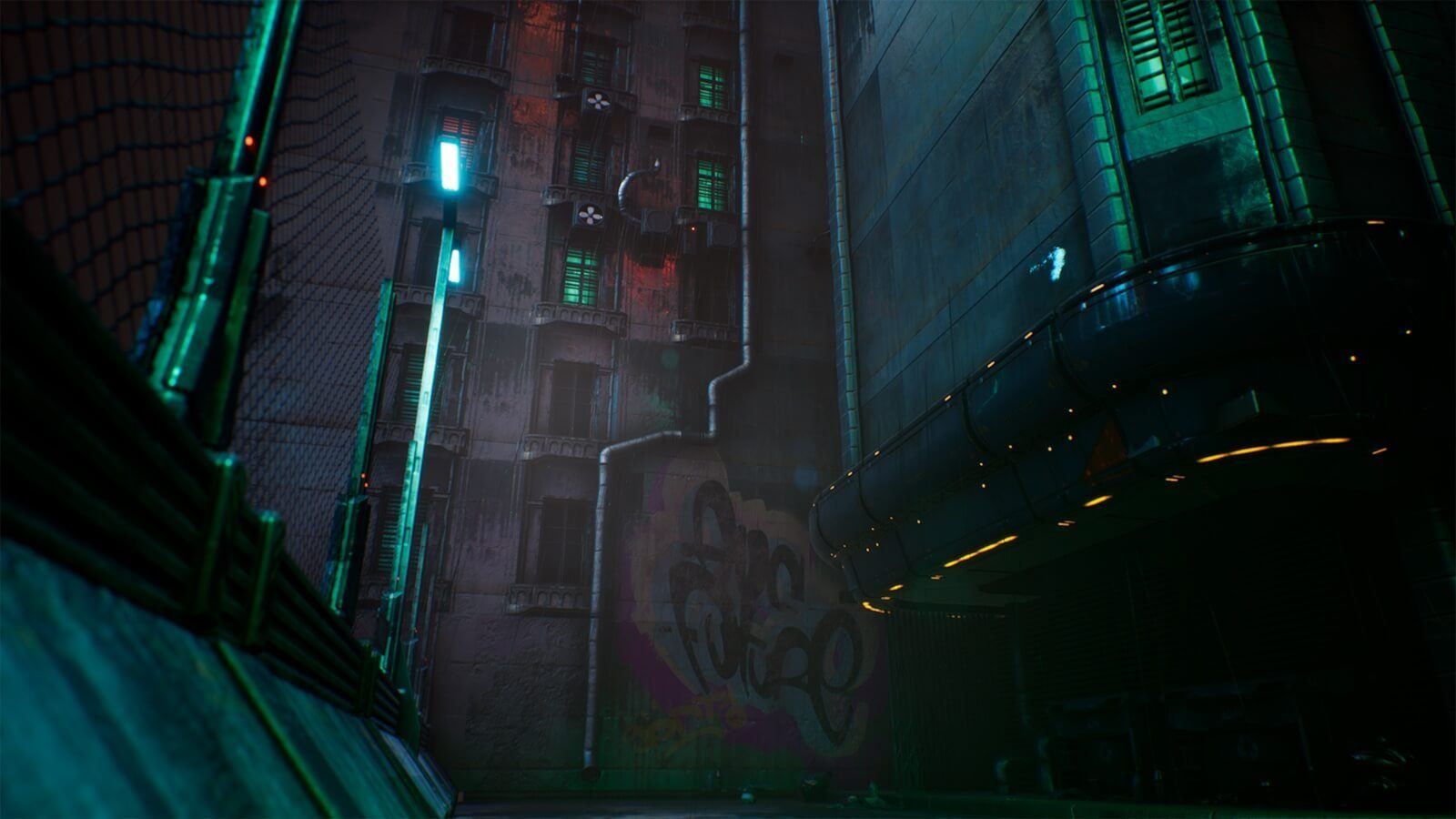 City Alley virtual production standing set — angle 2 on the L.A. & ABQ Castle Studios stage
