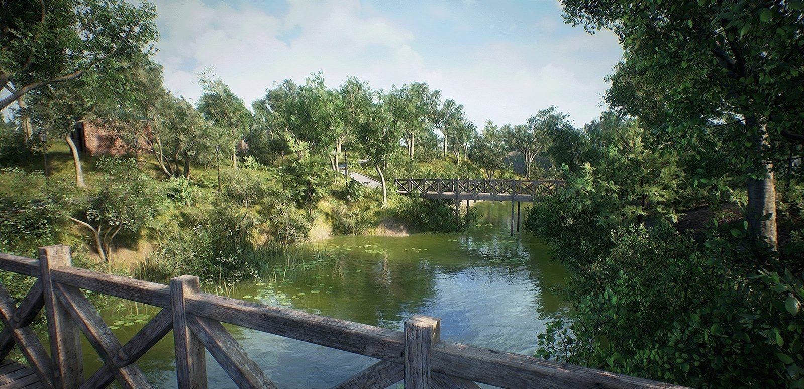 City Park virtual production standing set — angle 13 on the L.A. & ABQ Castle Studios stage