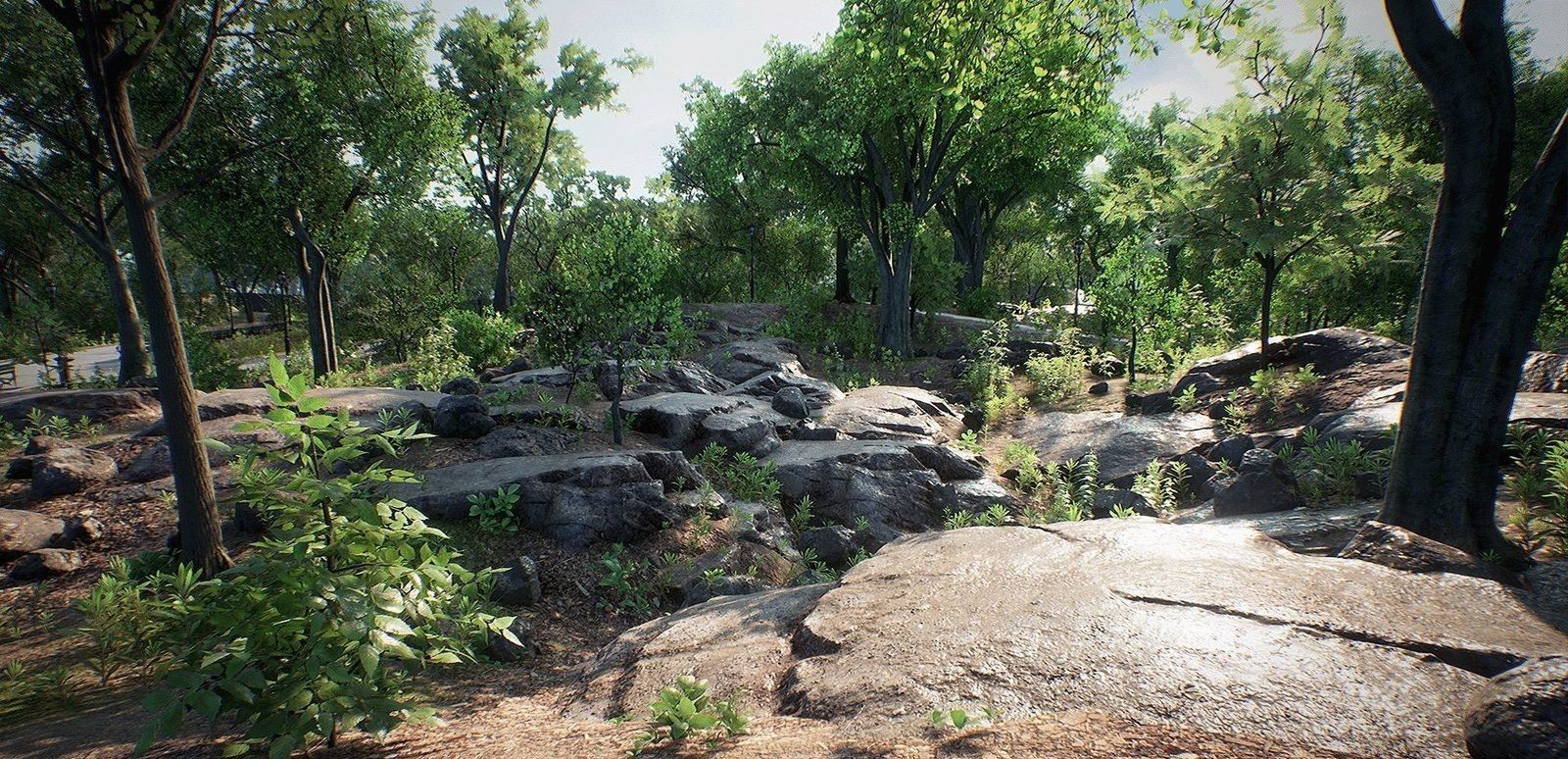 City Park virtual production standing set — angle 10 on the L.A. & ABQ Castle Studios stage