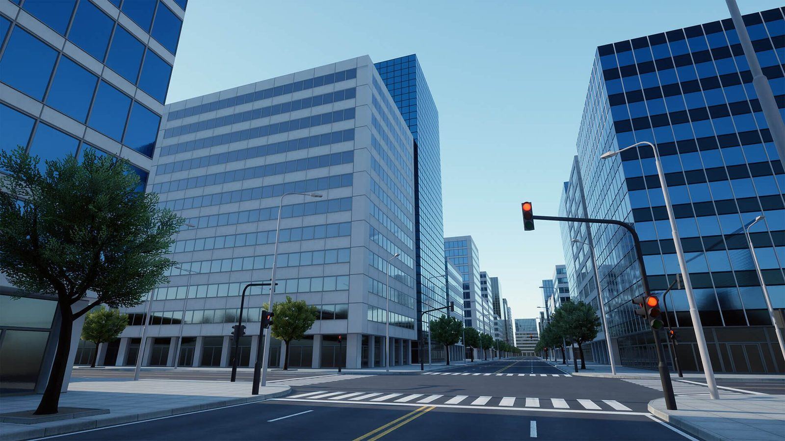 City Urban Downtown virtual production standing set — angle 2 on the L.A. & ABQ Castle Studios stage
