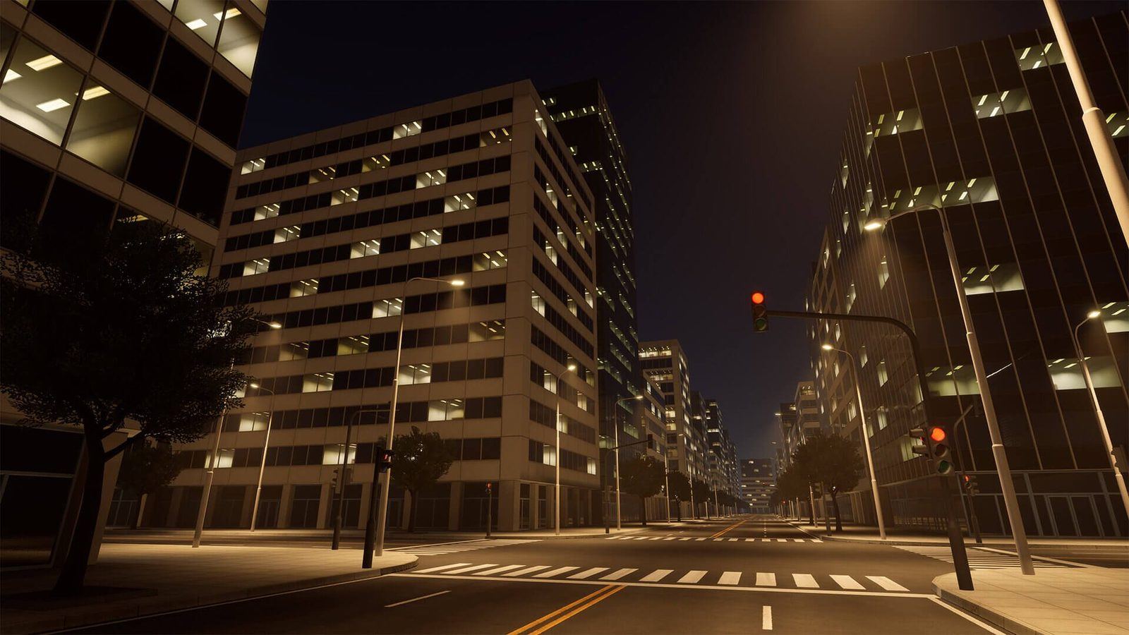 City Urban Downtown virtual production standing set — angle 3 on the L.A. & ABQ Castle Studios stage